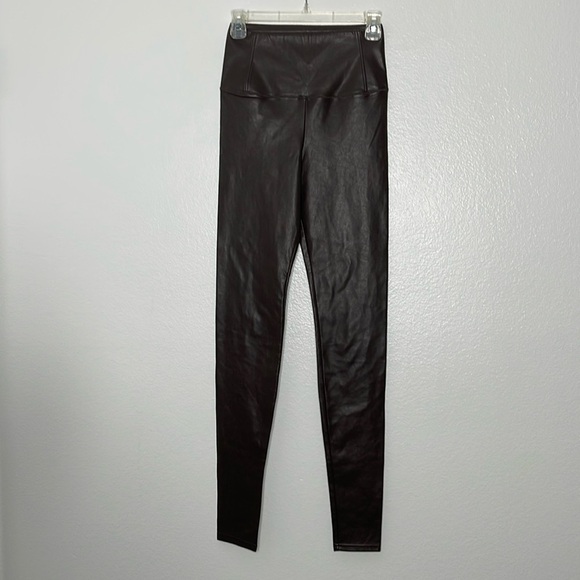 Aritzia Wilfred Free Leggings Brown Daria Pant Faux Leather Pants Size XS - Picture 1 of 6